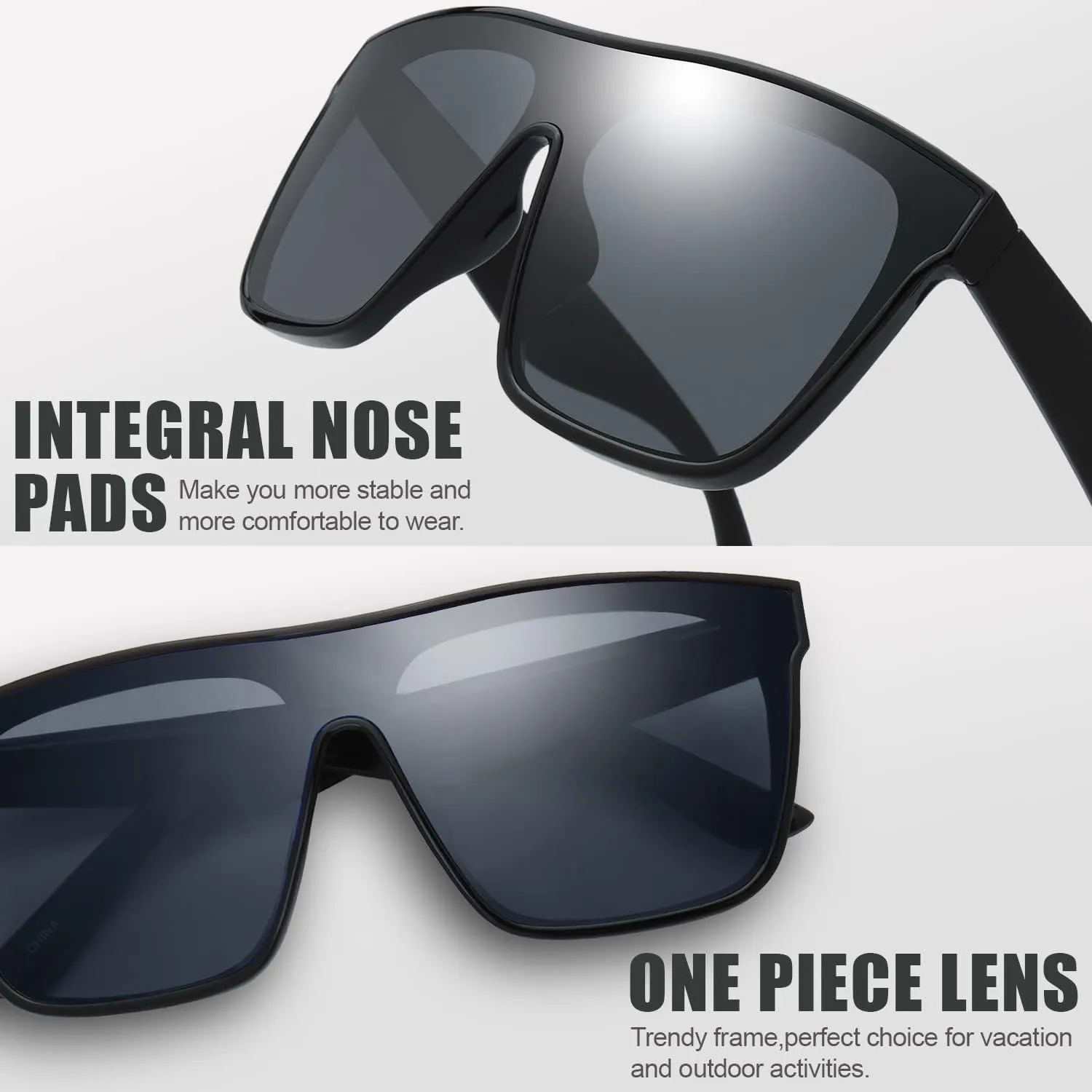 The Fresh Large Oversized Fashion Square Flat Top Sunglasses - Exquisite Packaging