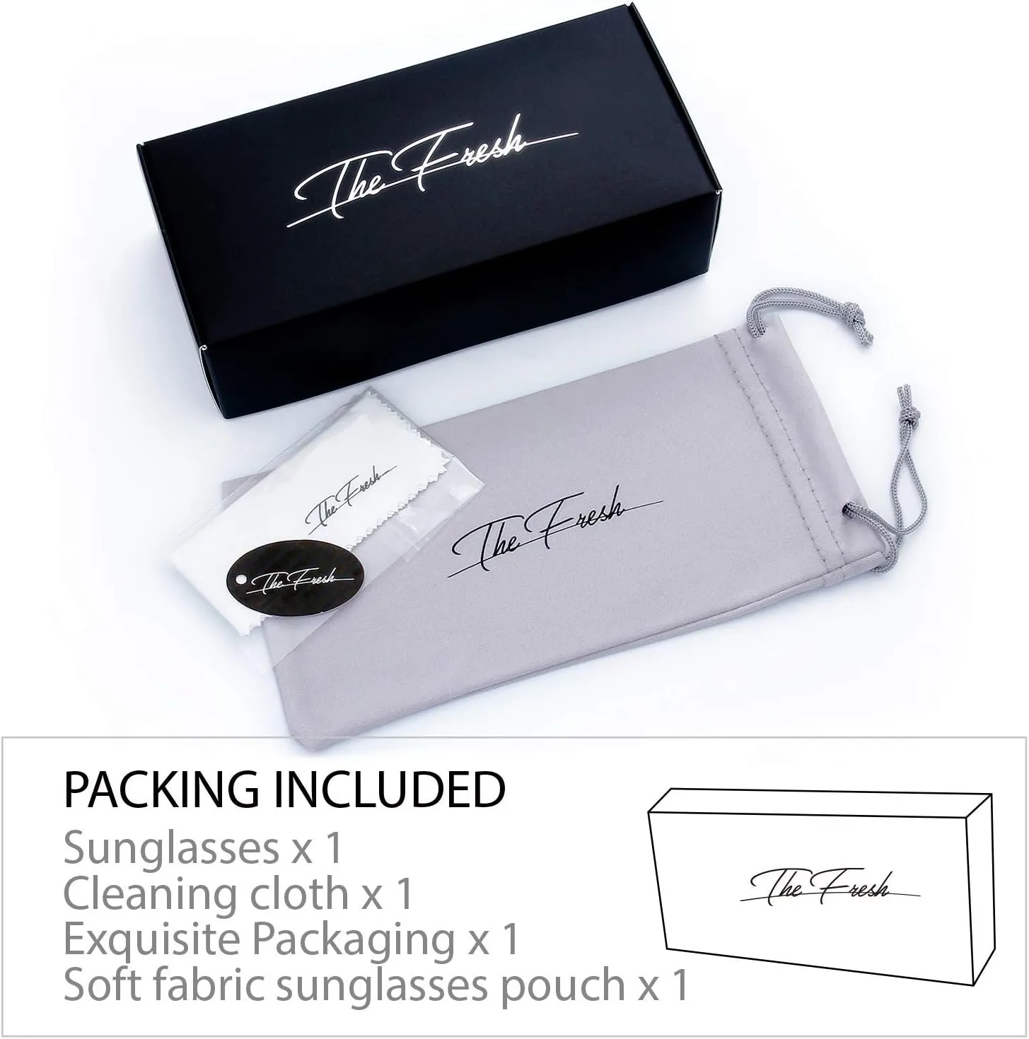 The Fresh Large Oversized Fashion Square Flat Top Sunglasses - Exquisite Packaging
