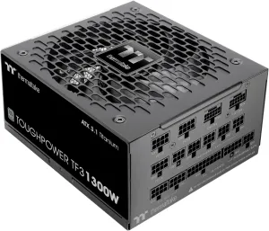 Thermaltake Toughpower TF3 1300W; 2X Native PCIe 5.1 12V-2x6; Dual-Color H   Connectors; Etched Flat Cables; Multi/Single Rail OCM Toggle; 100% Japanese Capacitors; 80  Titanium; PS-TPD-1300FNFATU-1
