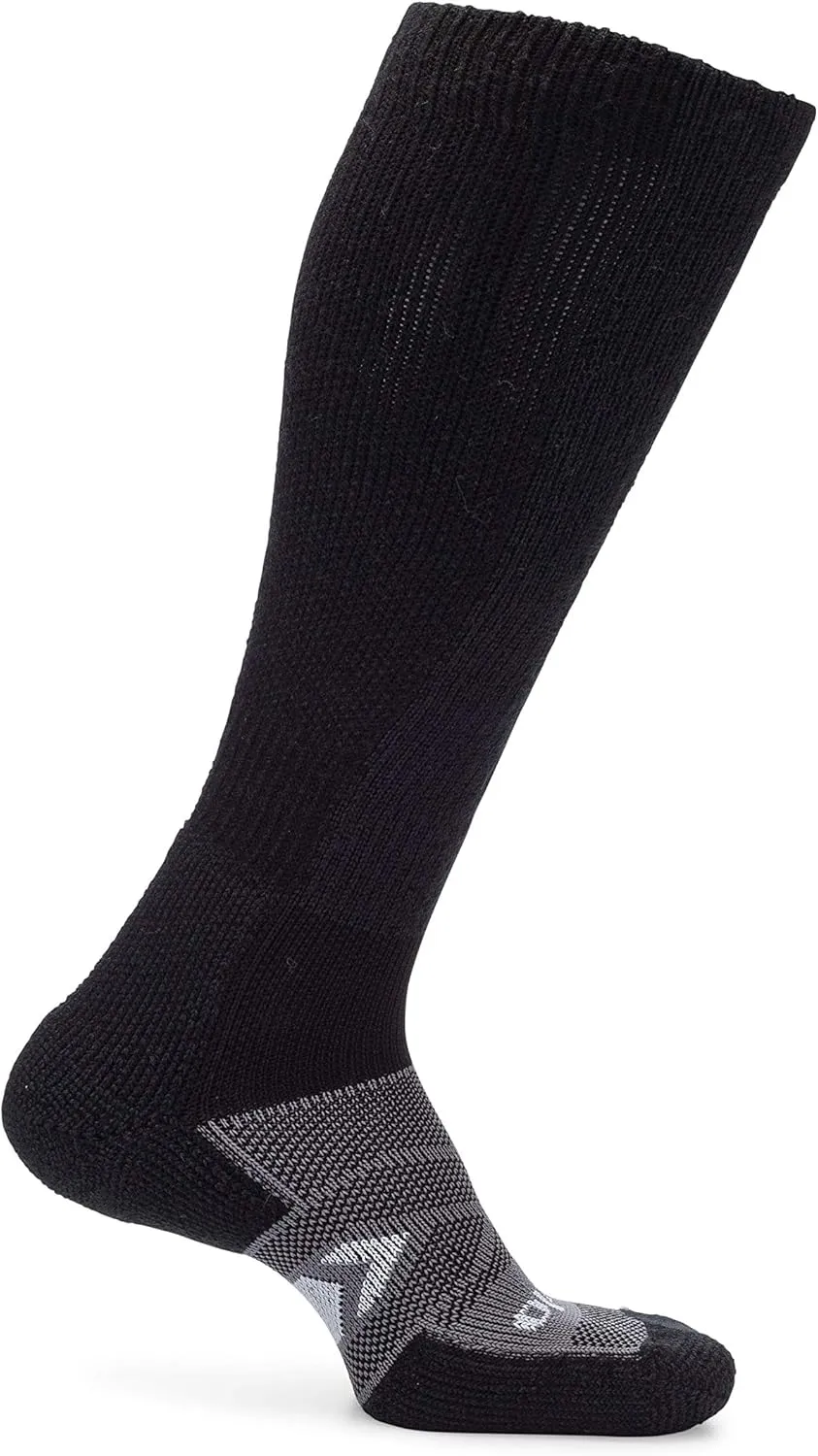 Thorlos Unisex Adult's 12 Hour Shift Thick Padded Over-The-Calf Work Socks, Black/Grey Large