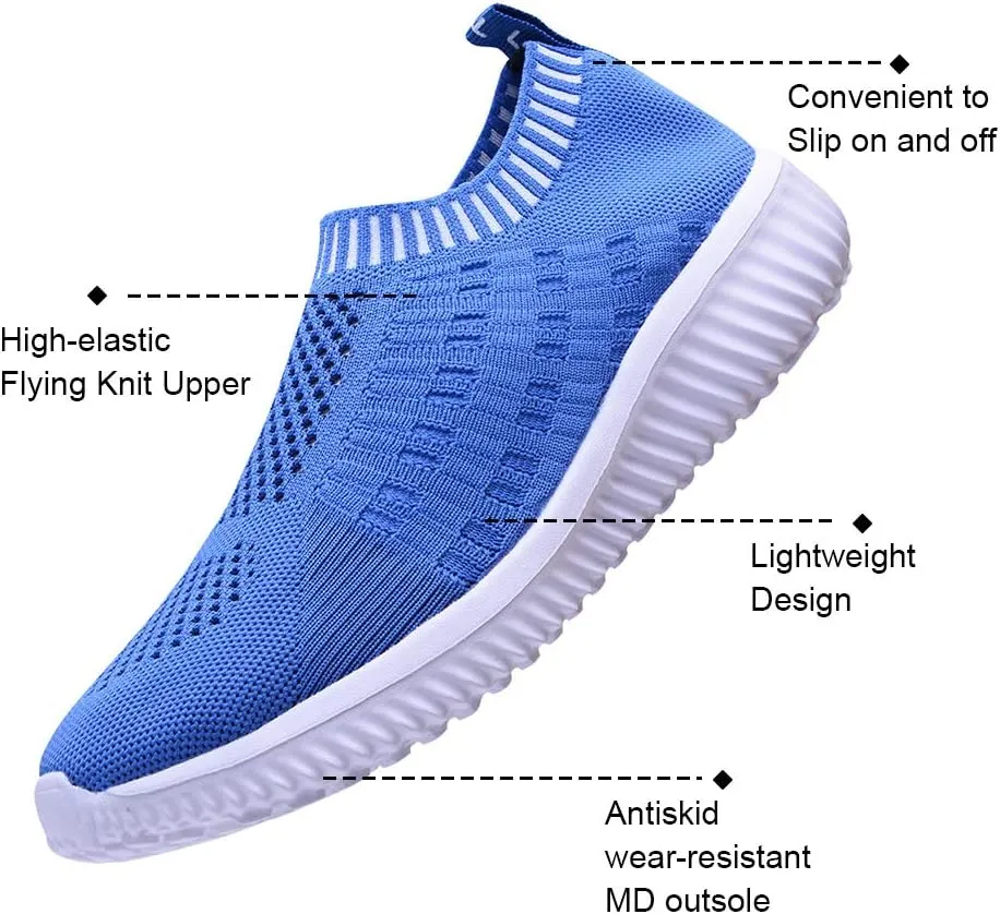TIOSEBON Women's Athletic Walking Shoes Slip On Casual Mesh-Comfortable Tennis Workout Sneakers
