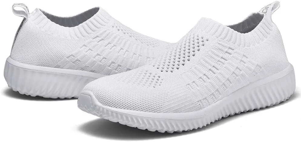 TIOSEBON Women's Athletic Walking Shoes Slip On Casual Mesh-Comfortable Tennis Workout Sneakers