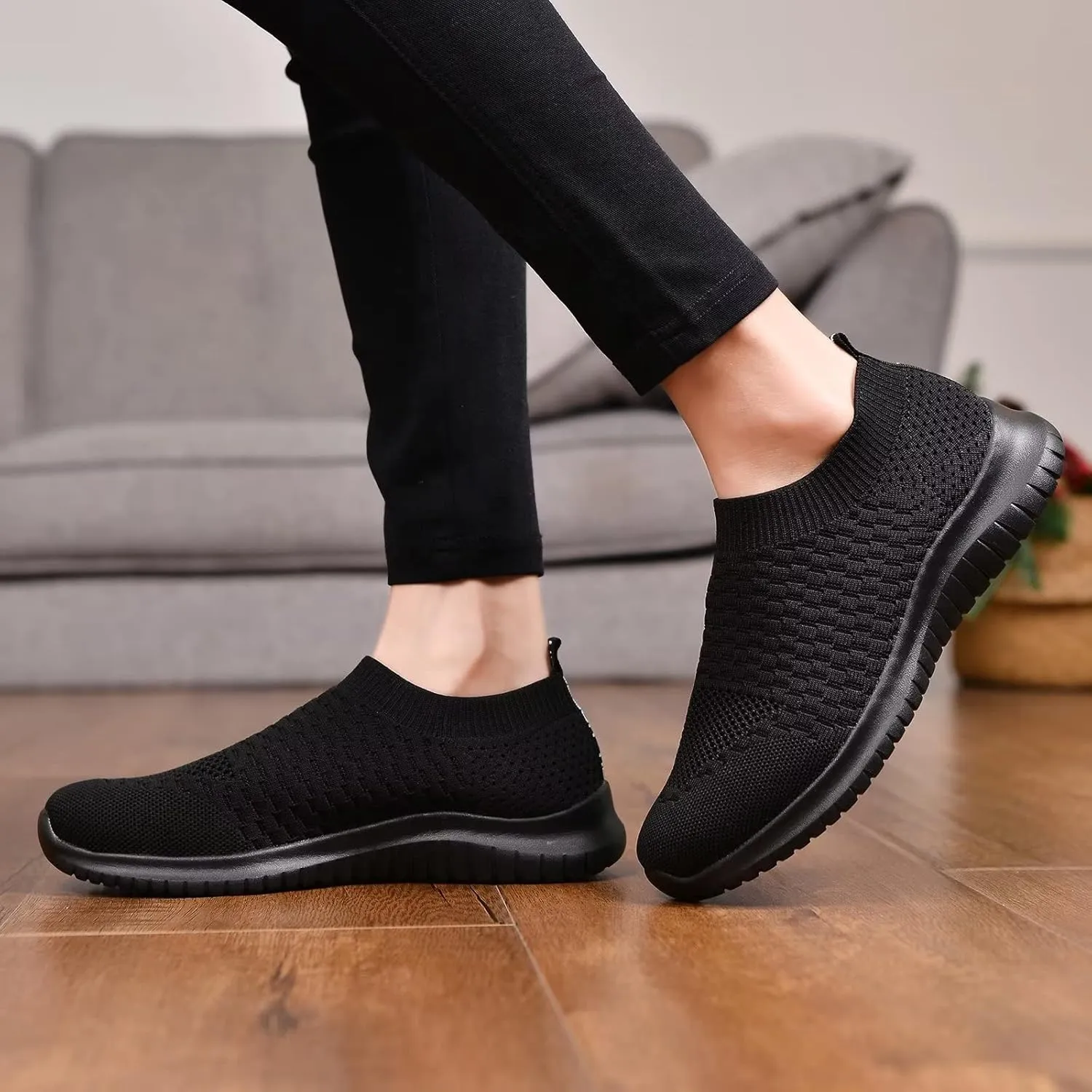 TIOSEBON Women's Athletic Walking Shoes Slip On Casual Mesh-Comfortable Tennis Workout Sneakers