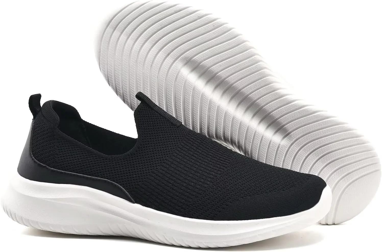 TIOSEBON Women's Walking Tennis Shoes Knit Slip on Mesh Comfortable Sneaker