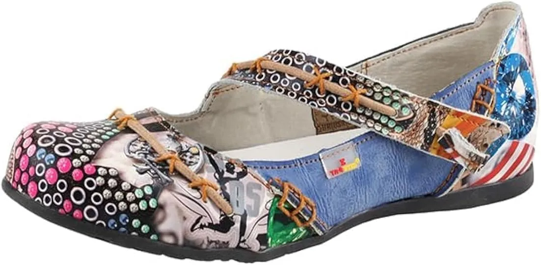 TMA EYES Stylish Color-Block Flat Sandals with Random Prints and Buckle