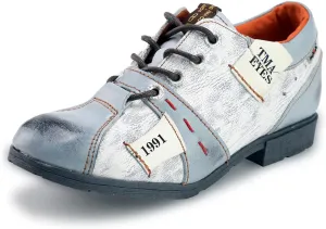 TMA EYES Stylish Women's Lace-Up Flat Shoes - Genuine Leather with Unique Alphabet and Number Decorations