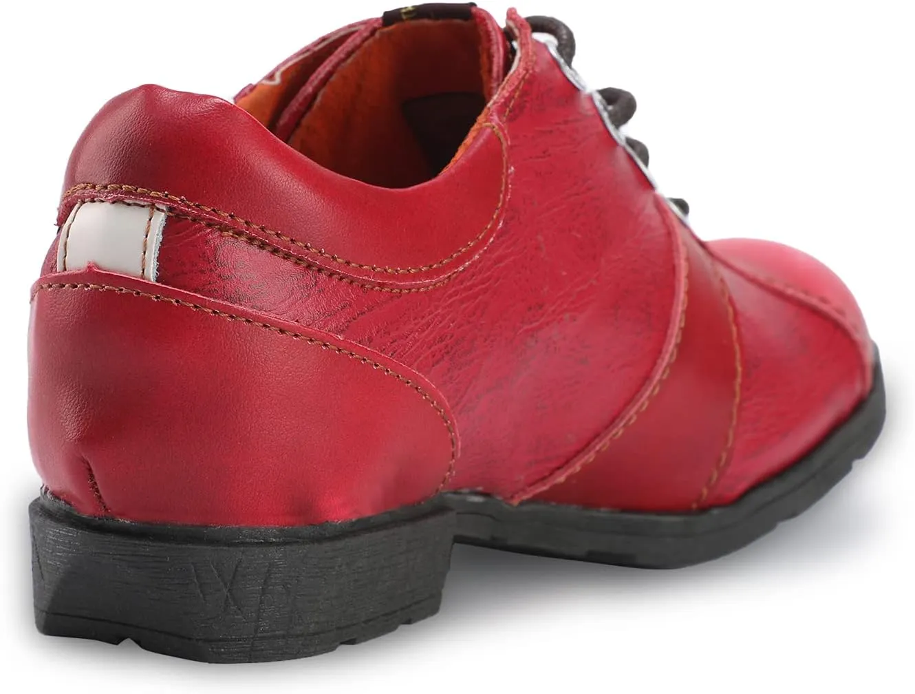 TMA EYES Stylish Women's Lace-Up Flat Shoes - Genuine Leather with Unique Alphabet and Number Decorations