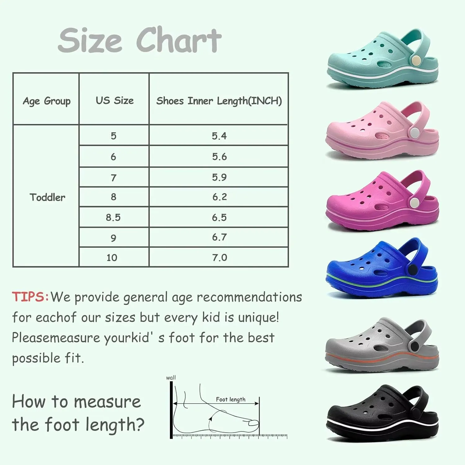 Toddler Girls Boys Clogs Classic Garden Shower Beach Pool Swim Slip on Sandals Slides Children Kid Cute Water Shoes
