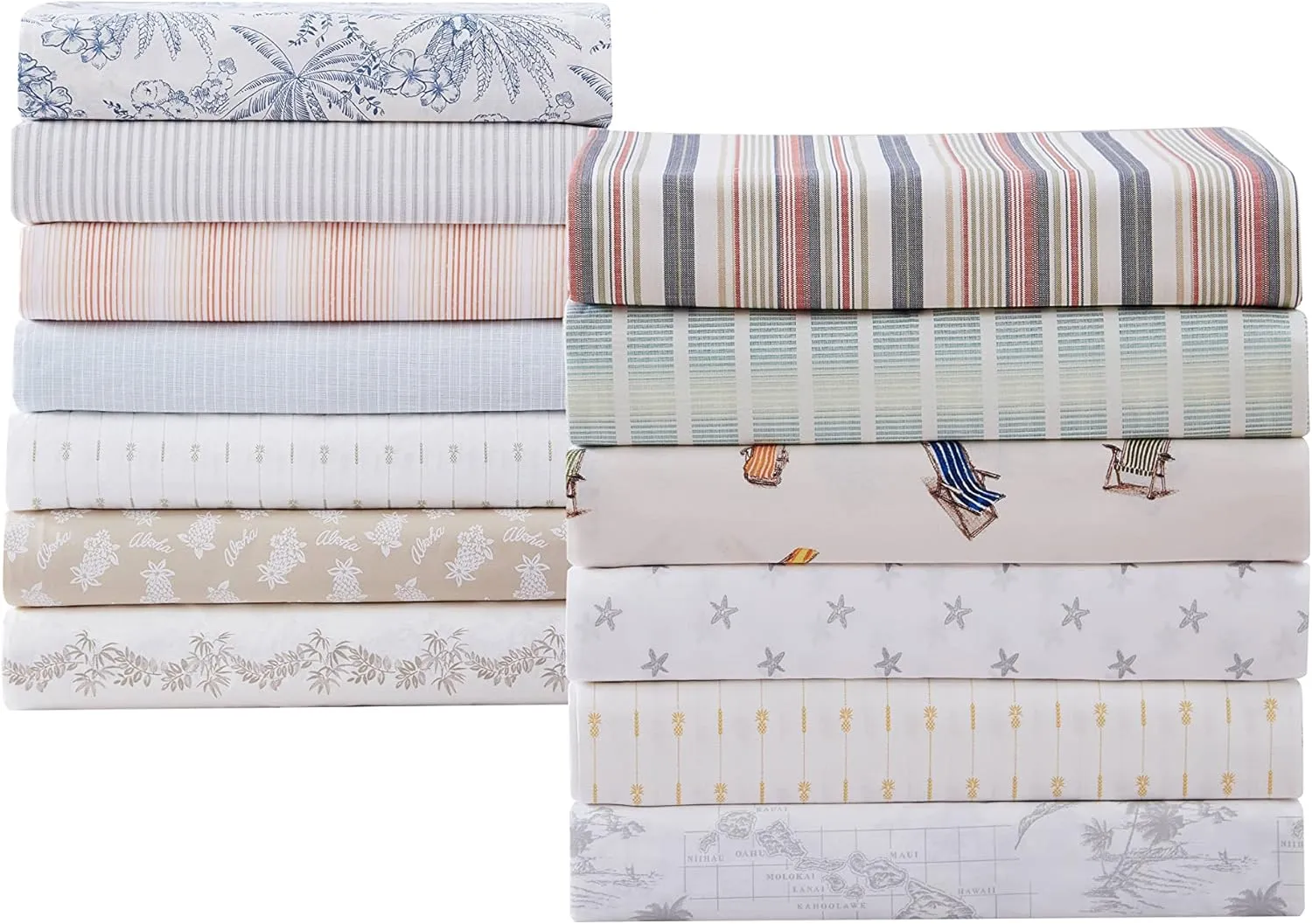 Tommy Bahama - King Sheets, Cotton Percale Bedding Set, Crisp & Cool, Stylish Bedding Set (Aloha Pineapple Green, King)