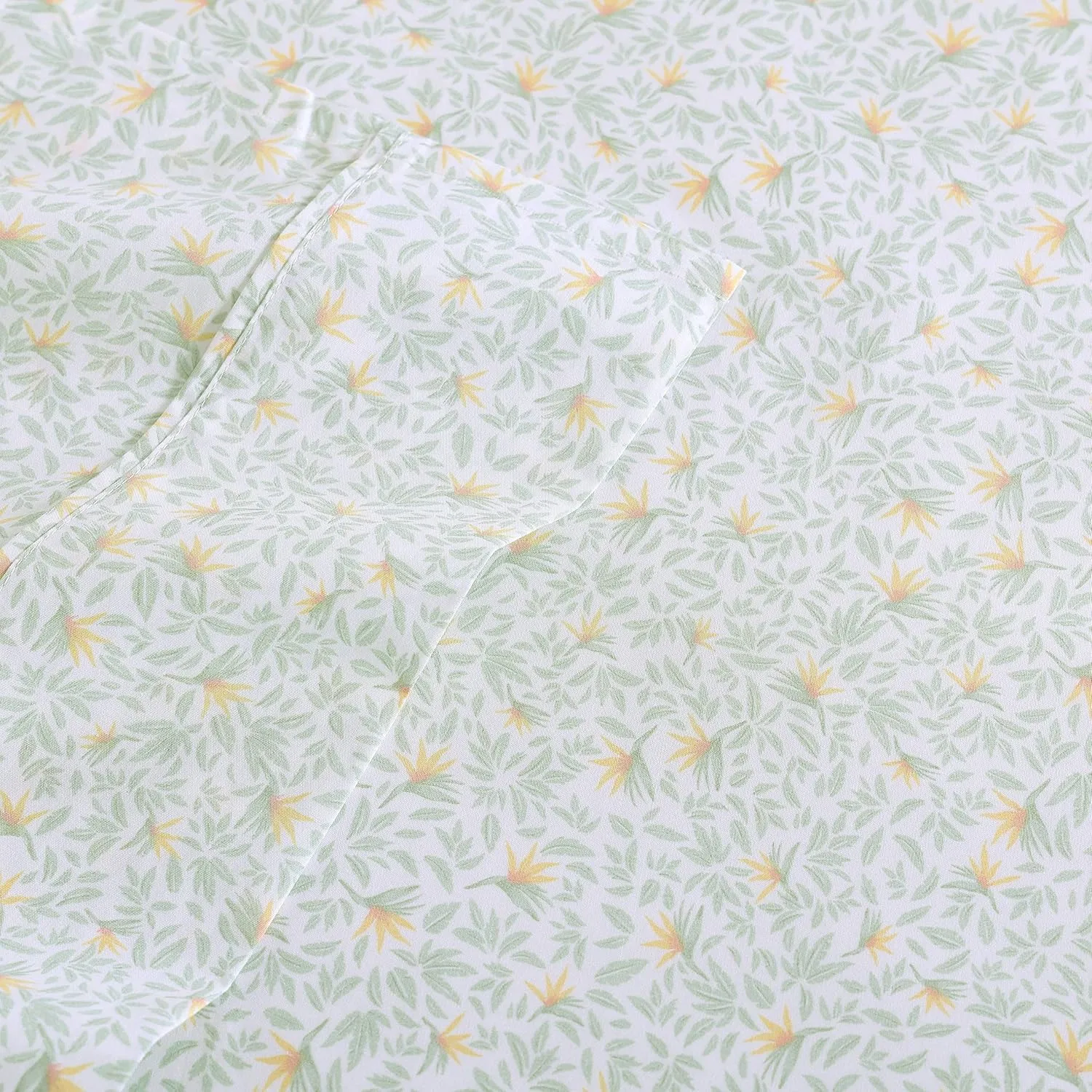Tommy Bahama - King Sheets, Cotton Percale Bedding Set, Crisp & Cool, Stylish Bedding Set (Crane Flower Green, King)