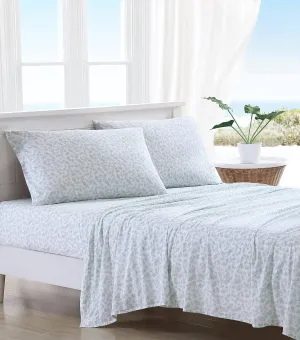 Tommy Bahama - King Sheets, Cotton Percale Bedding Set, Crisp & Cool, Stylish Bedding Set (Hibiscus Bloom Green, King)