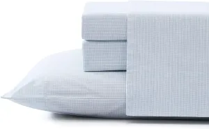 Tommy Bahama - Queen Sheets, Cotton Percale Bedding Set, Crisp & Cool, Stylish Bedding Set (Ala Moana Stripe Blue, Queen)