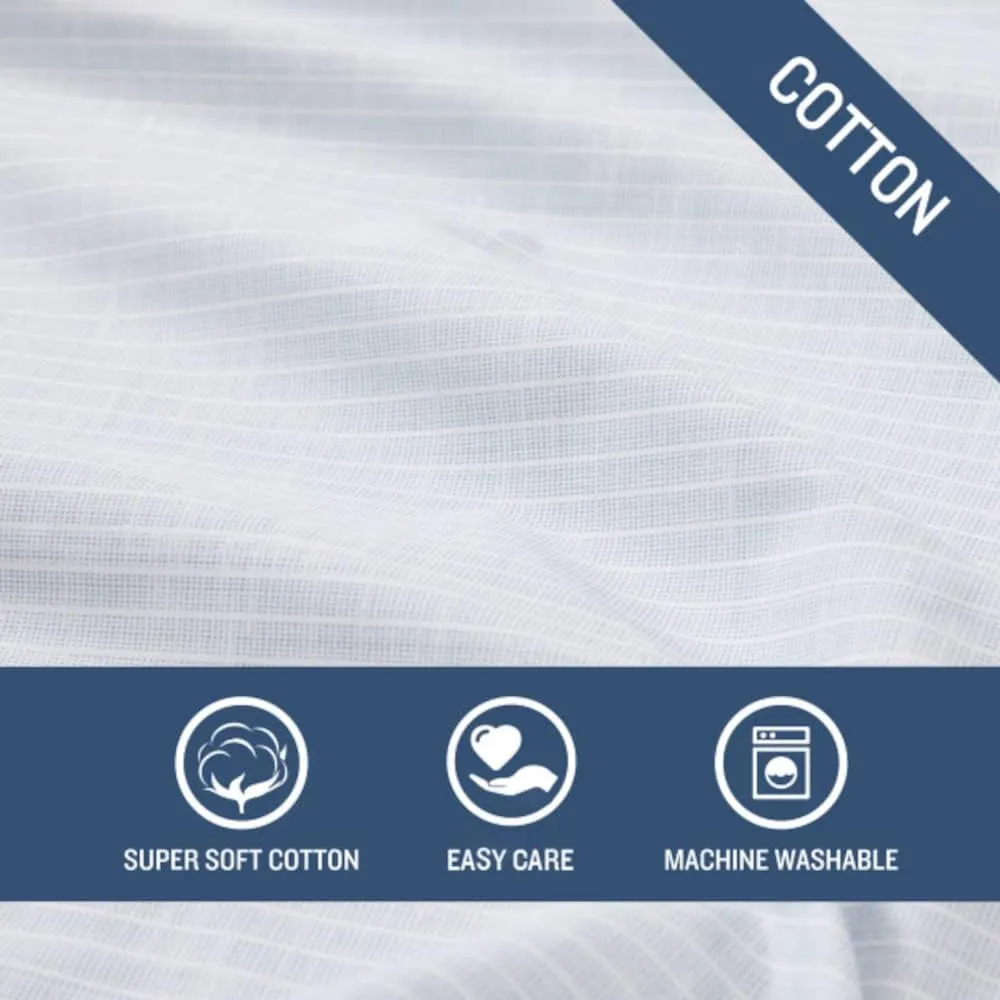 Tommy Bahama - Queen Sheets, Cotton Percale Bedding Set, Crisp & Cool, Stylish Bedding Set (Ala Moana Stripe Blue, Queen)