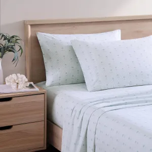 Tommy Bahama - Queen Sheets, Cotton Percale Bedding Set, Crisp & Cool, Stylish Bedding Set (Kaw Palms Blue, Queen)