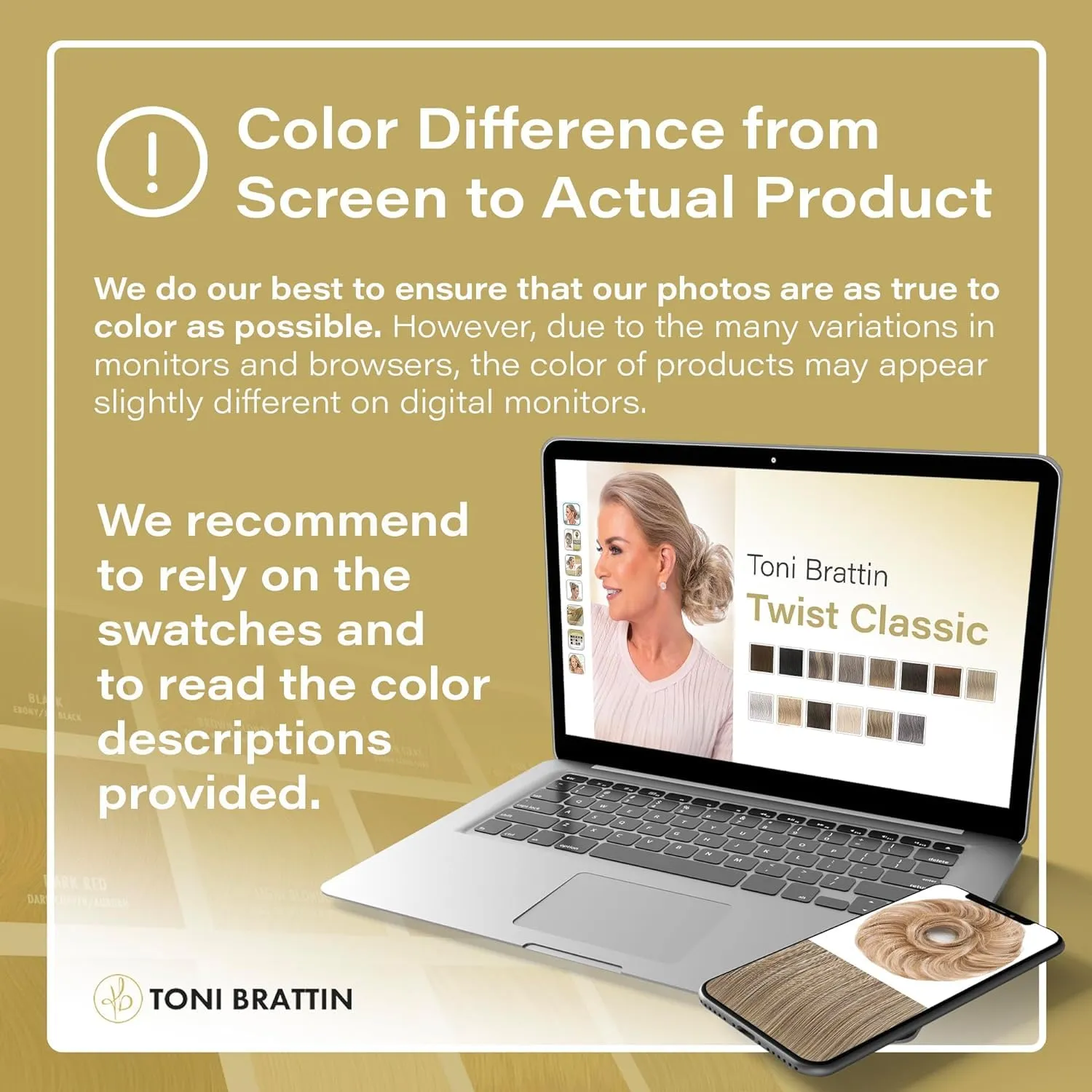 Toni Brattin Spectacular Wig - Shoulder-Length Layered Waves & a Soft, Airy Bang - Heat-Friendly Synthetic Fiber Looks & Feels like Natural Hair - Adjustable & Comfortable (Light Brown, Plus)