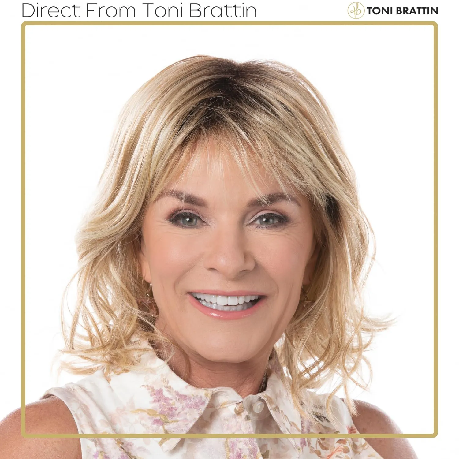 Toni Brattin Spectacular Wig - Shoulder-Length Layered Waves & a Soft, Airy Bang - Heat-Friendly Synthetic Fiber Looks & Feels like Natural Hair - Adjustable & Comfortable (Light Brown, Plus)