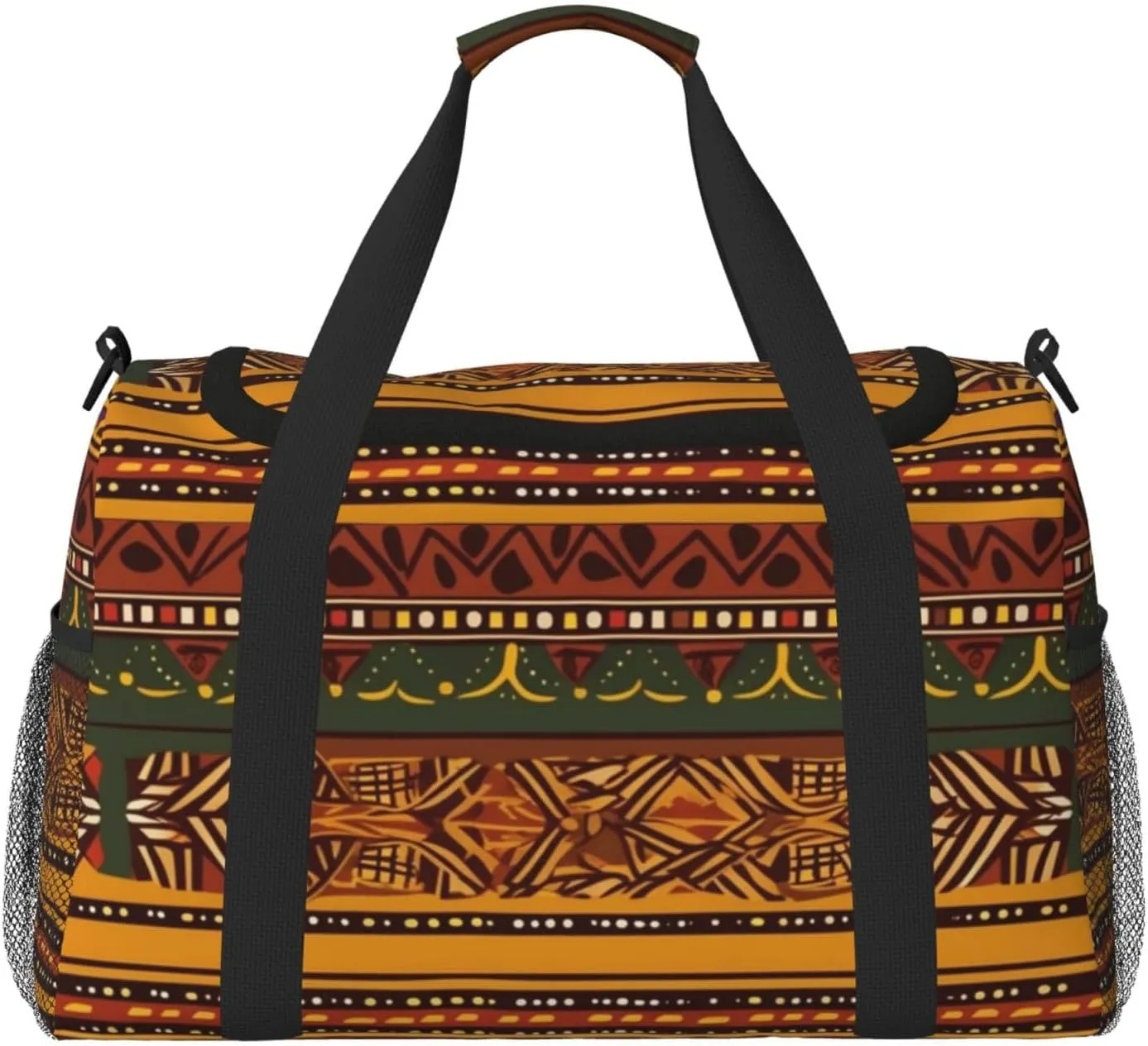 Travel Duffel Bag Lightweight Waterproof Carry On Tote Bag Foldable Weekender Overnight Bags African National Patterns Sport Gym Bag For Women Men
