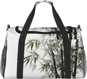 Travel Duffel Bag Lightweight Waterproof Carry On Tote Bag Foldable Weekender Overnight Bags Asian Bamboo Sport Gym Bag For Women Men