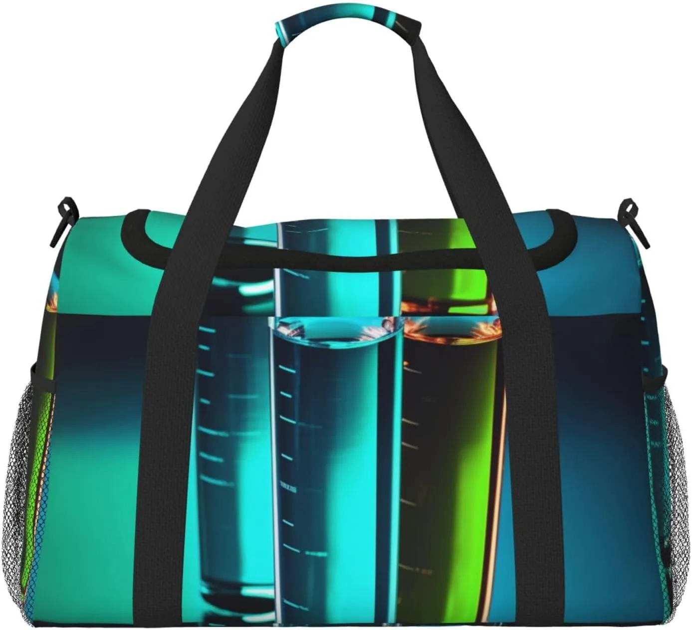 Travel Duffel Bag Lightweight Waterproof Carry On Tote Bag Foldable Weekender Overnight Bags Chemistry Test Tube Sport Gym Bag For Women Men