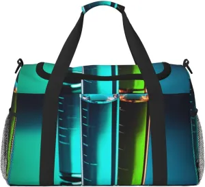 Travel Duffel Bag Lightweight Waterproof Carry On Tote Bag Foldable Weekender Overnight Bags Chemistry Test Tube Sport Gym Bag For Women Men