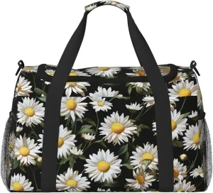 Travel Duffel Bag Lightweight Waterproof Carry On Tote Bag Foldable Weekender Overnight Bags Daisy Sport Gym Bag For Women Men
