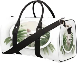 Travel Duffel Bag Window Cat Waterproof Sport Gym Bag Foldable Travel Bag Overnight Bag Weekender Bag Handbag Sports Duffle Bags for Women Men Boys Girls
