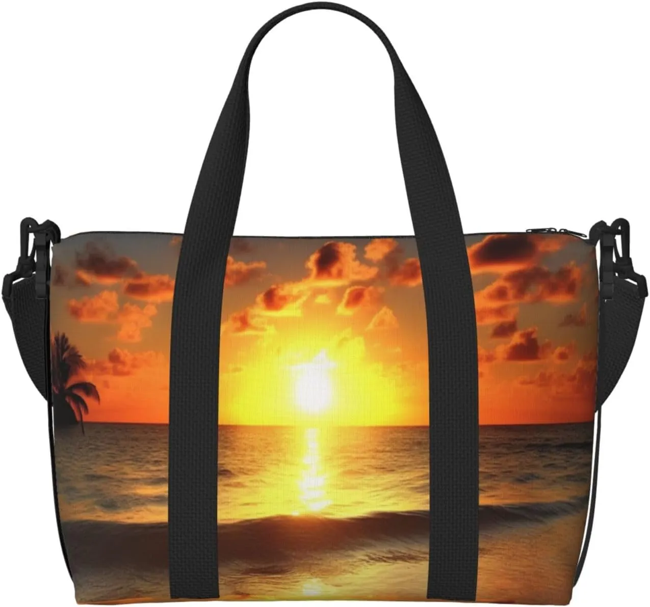 Travel Duffel Bags Personal Item Bag Carry on Luggage Bag Training Handbag Lightweight Waterproof Sports Gym Bag Beach Sunrise Weekender Bag for Women Men