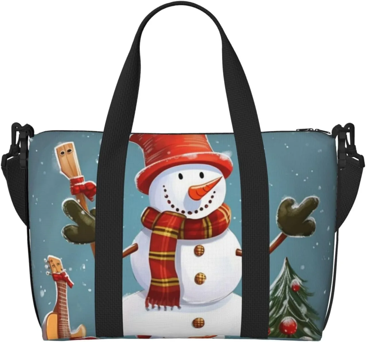 Travel Duffel Bags Personal Item Bag Carry on Luggage Bag Training Handbag Lightweight Waterproof Sports Gym Bag Christmas Snowman Weekender Bag for Women Men