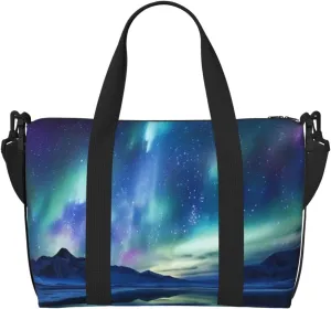 Travel Duffel Bags Personal Item Bag Carry on Luggage Bag Training Handbag Lightweight Waterproof Sports Gym Bag Northern Lights Weekender Bag for Women Men