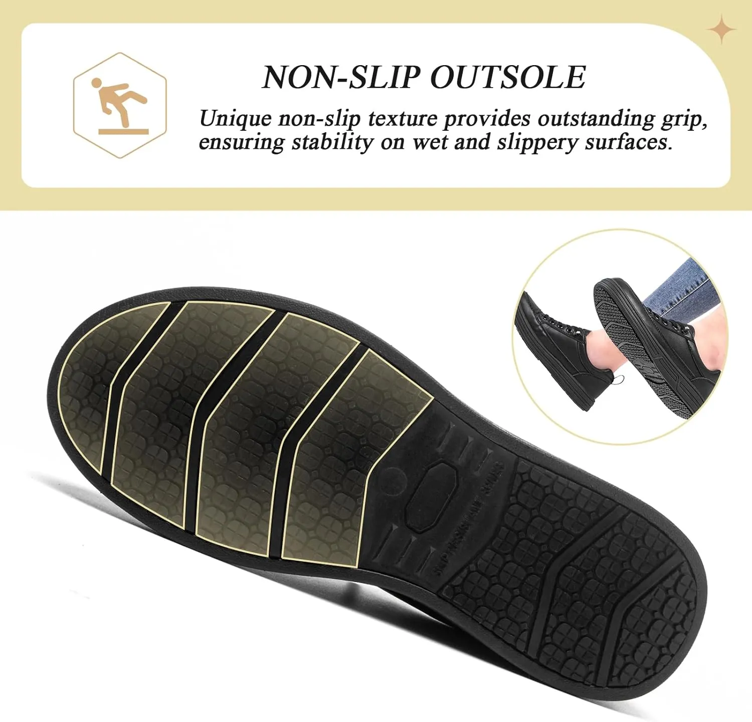 Treesky Non-Slip Shoes for Women - Waterproof, Lightweight, Comfortable, Stable, Suitable for Food Service, Nursing, and Crew Work.