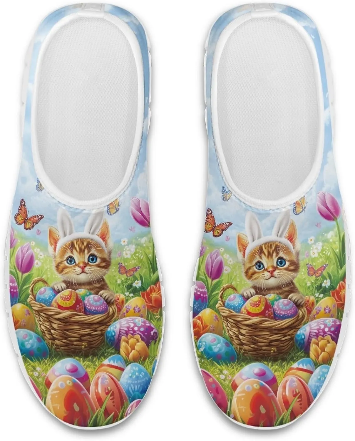 Trendy Print Womens Shoes Slip-on Walking Shoes Sneakers Breathable Mesh Casual Footwear