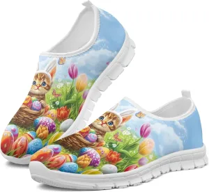 Trendy Print Womens Shoes Slip-on Walking Shoes Sneakers Breathable Mesh Casual Footwear