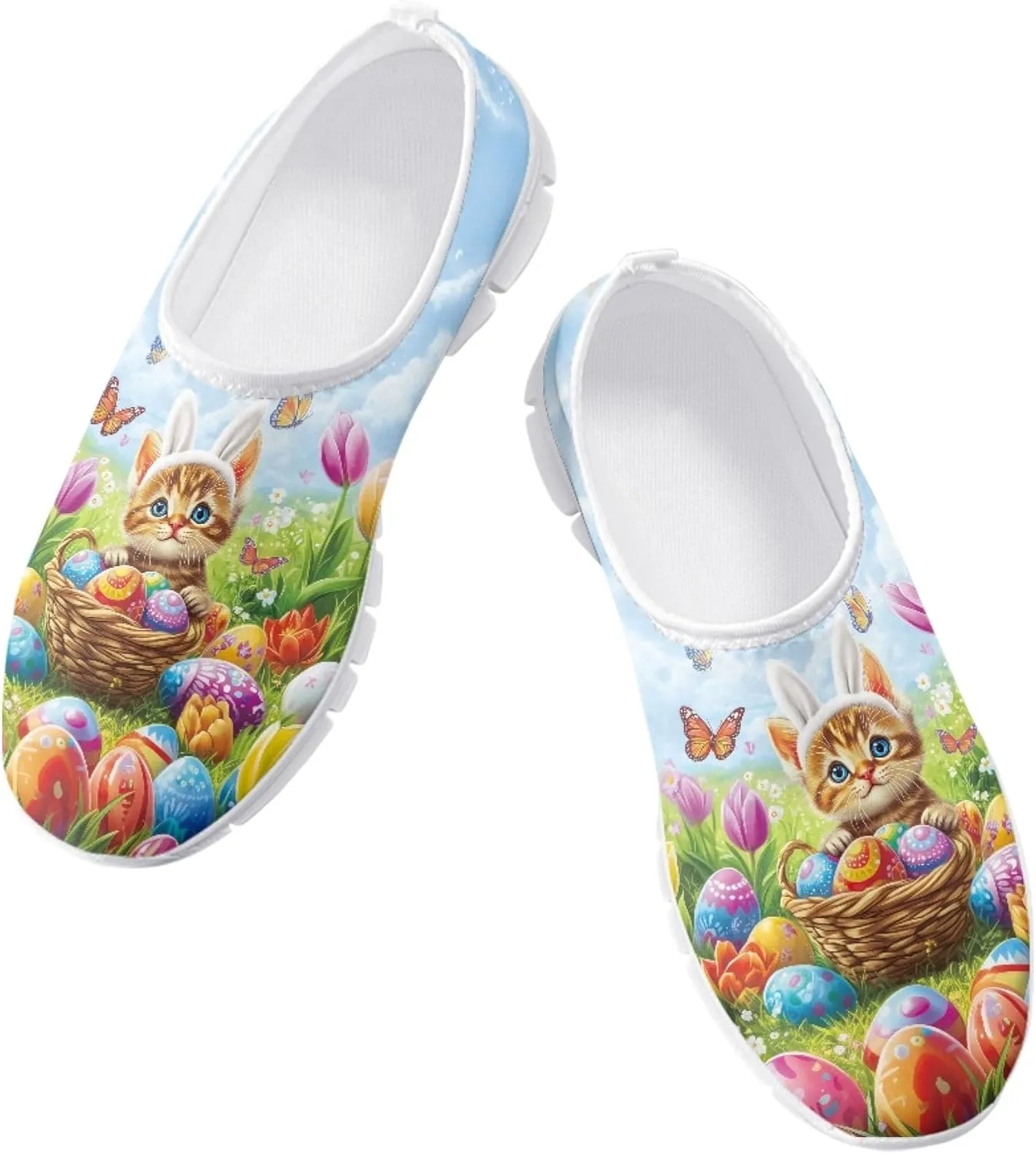 Trendy Print Womens Shoes Slip-on Walking Shoes Sneakers Breathable Mesh Casual Footwear