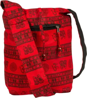 Tribe Azure Hobo Bag OM Symbol Cotton Canvas Large Messenger Handbag Shoulder Comfortable Roomy Fashion