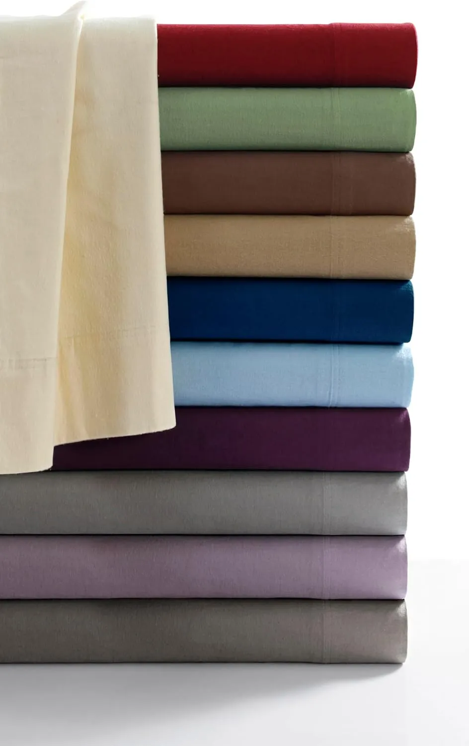 Tribeca Living California King Luxury Solid Flannel Generous Size Flat Sheet, Lavender