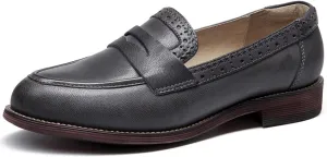 U-lite Women's Classic Sheepskin Penny Loafers Comfortable Slip On Dress Flats Shoes