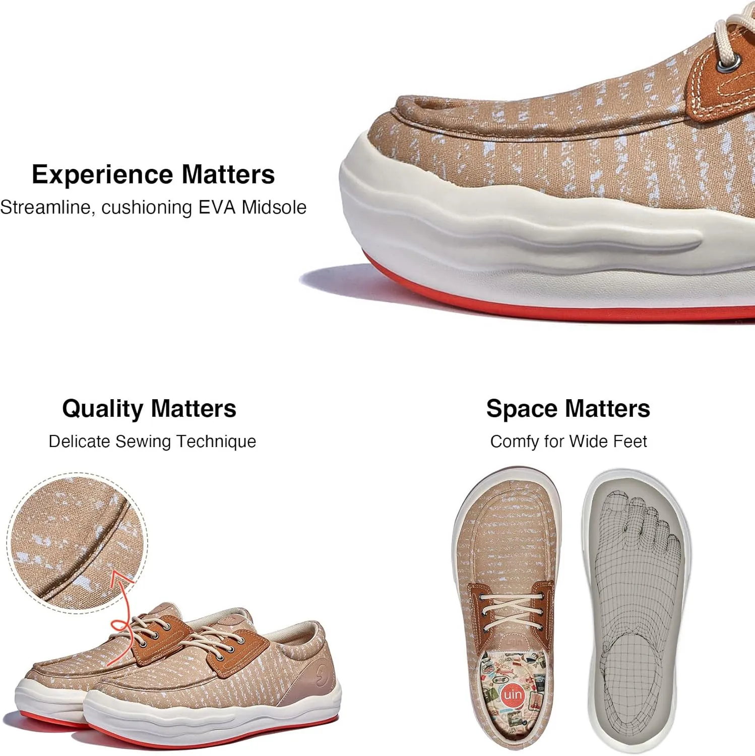 UIN Men's Fashion Platform Sneaker Slip On Walking Casual Comfortable Art Painted Travel Shoes Andalusia