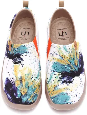 UIN Women's Artistic Slip-On Shoes Vibrant Floral Casual Loafers Lightweight Comfortable Travel Footwear