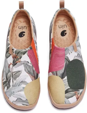 UIN Women's Artistic Slip-On Shoes Vibrant Floral Casual Loafers Lightweight Comfortable Travel Footwear