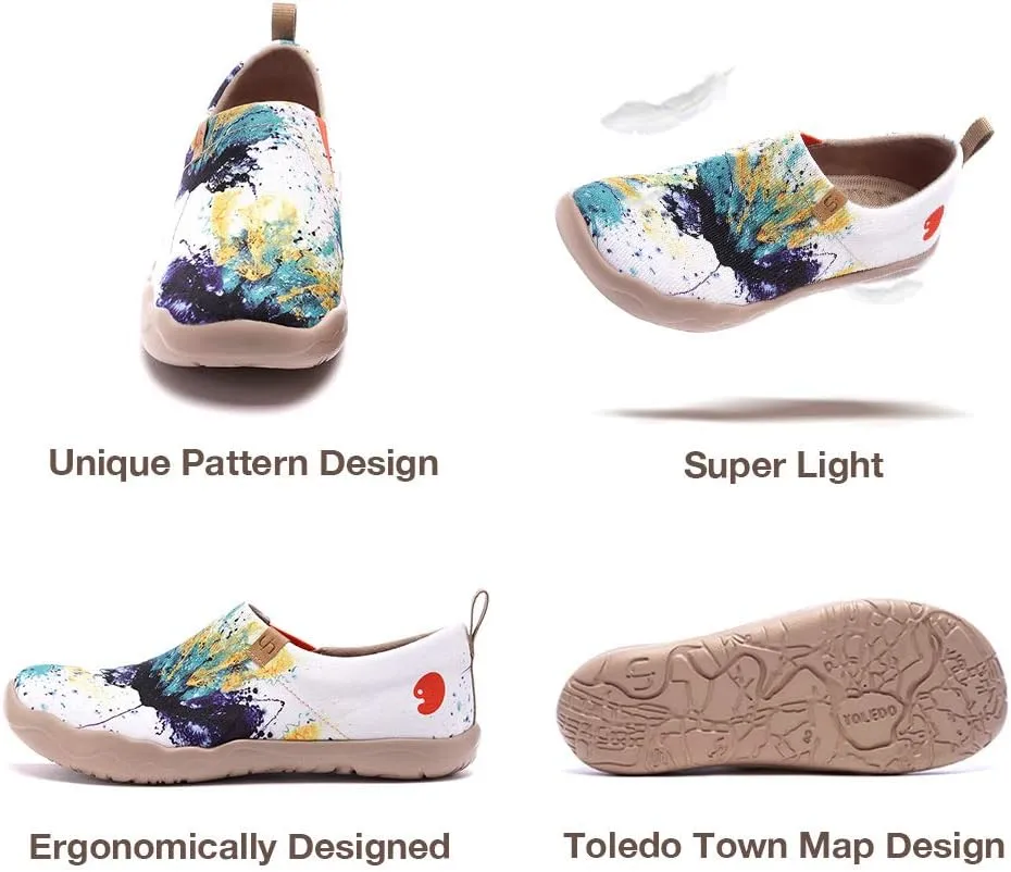 UIN Women's Artistic Slip-On Shoes Vibrant Floral Casual Loafers Lightweight Comfortable Travel Footwear