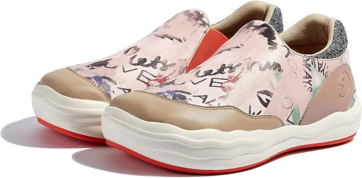 UIN Women's Fashion Platform Sneaker Slip On Walking Casual Comfortable Art Painted Travel Shoes Andalusia