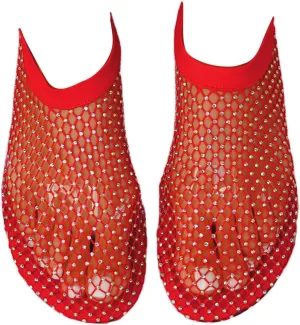 Ultra Comfortable Mesh Flats for Women Fishnet Sandals Low Heel Slip on Rhinestone Shoes