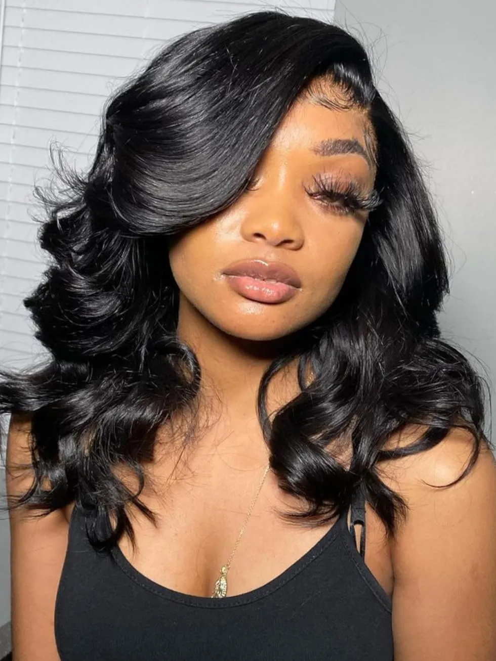 UNICE Light Yaki Loose Wave Bob Wig human Hair Bye Bye knots 13x4 HD Lace Glueless Wigs Human Hair Pre Plucked Pre Cut Lace Ready to Wear Black Color 14 inch