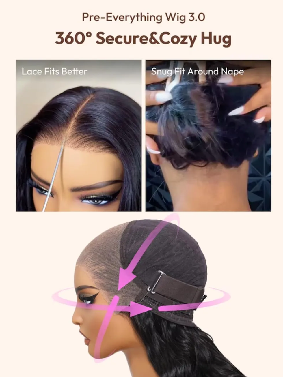 UNICE Light Yaki Loose Wave Bob Wig human Hair Bye Bye knots 13x4 HD Lace Glueless Wigs Human Hair Pre Plucked Pre Cut Lace Ready to Wear Black Color 14 inch