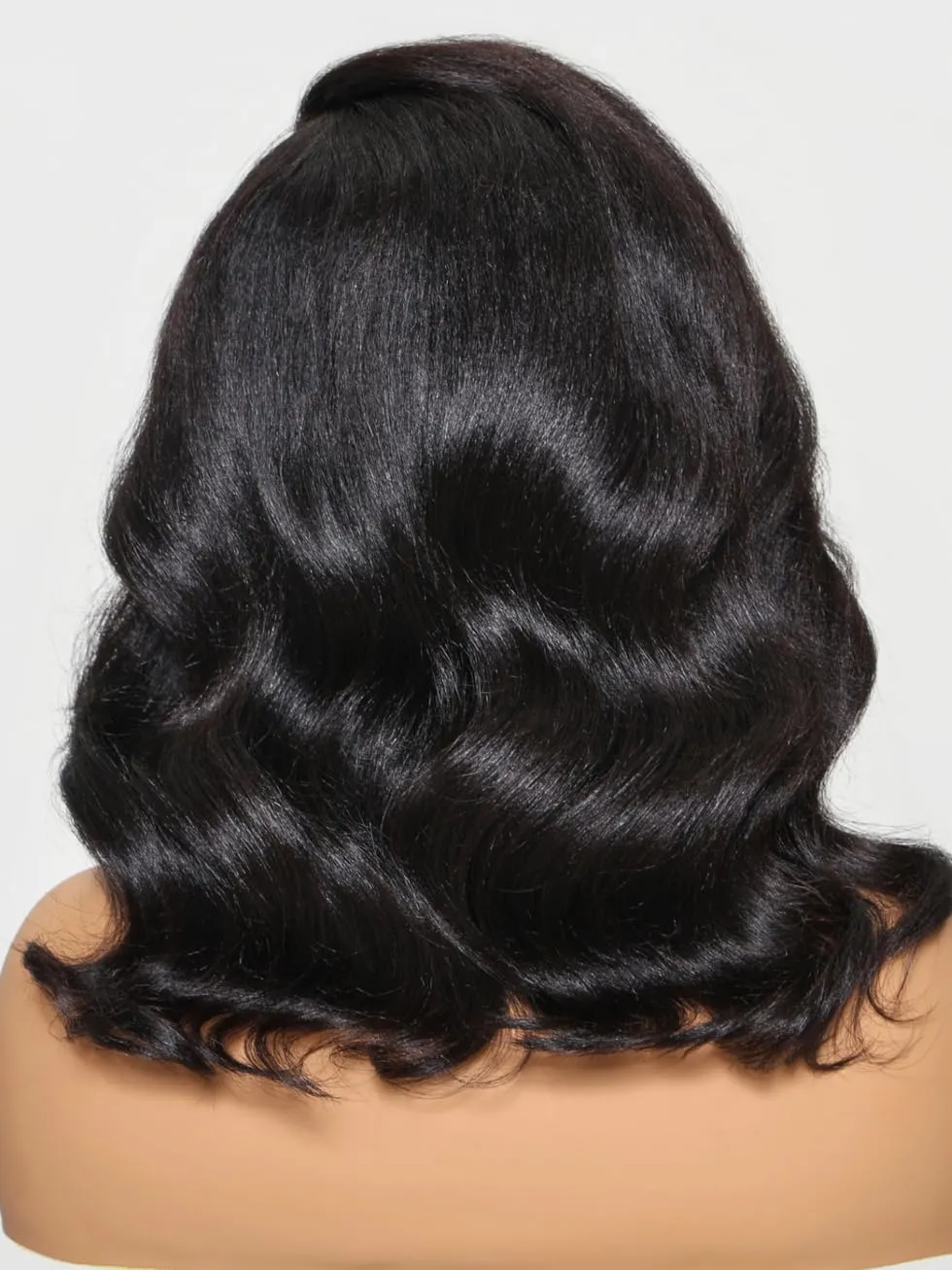 UNICE Light Yaki Loose Wave Bob Wig human Hair Bye Bye knots 13x4 HD Lace Glueless Wigs Human Hair Pre Plucked Pre Cut Lace Ready to Wear Black Color 14 inch