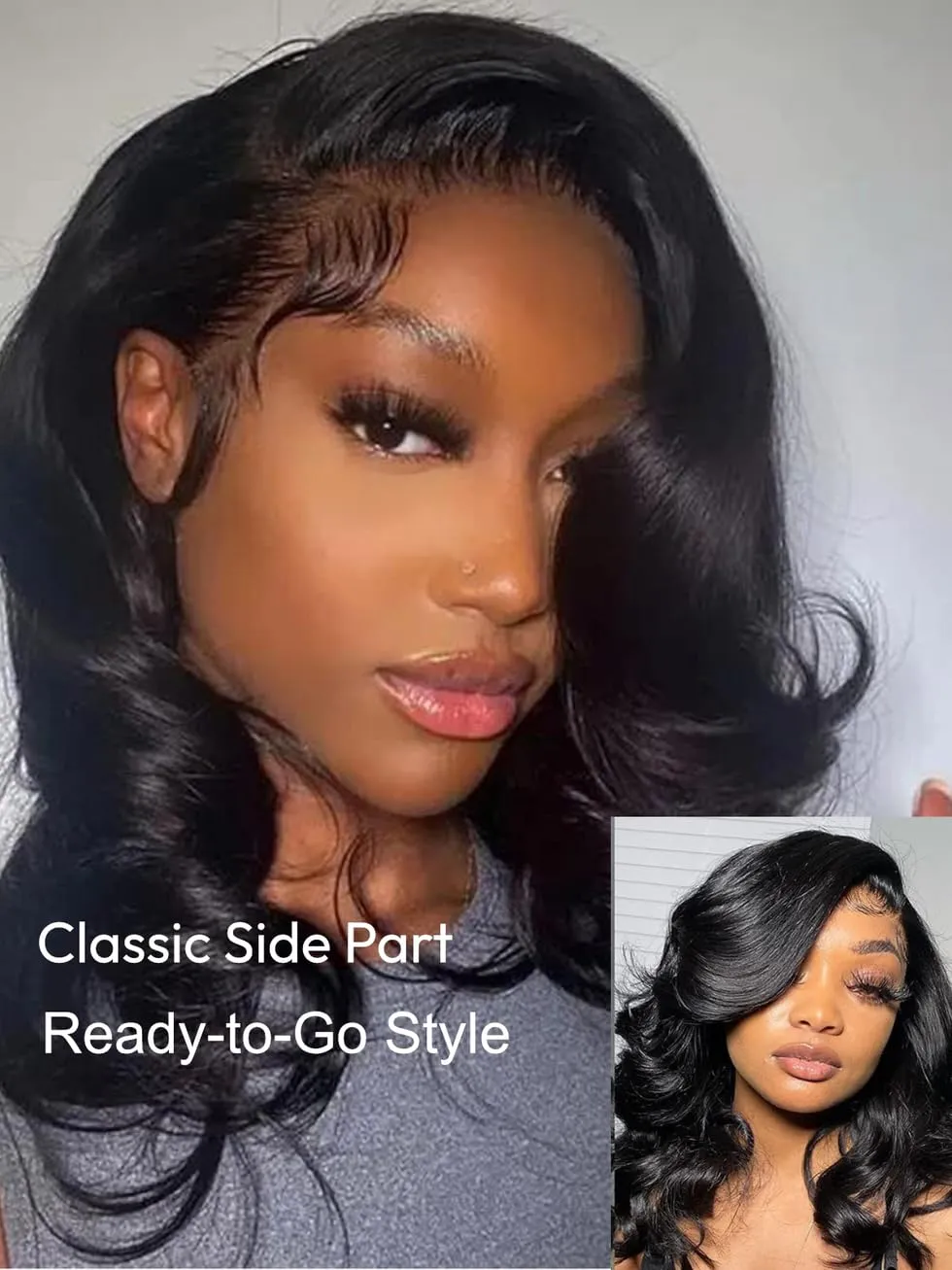 UNICE Light Yaki Loose Wave Bob Wig human Hair Bye Bye knots 13x4 HD Lace Glueless Wigs Human Hair Pre Plucked Pre Cut Lace Ready to Wear Black Color 14 inch