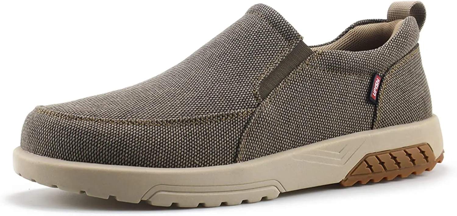 UPIShi Men's Slip On Arch Support Loafers Casual Orthopedic Plantar Fasciitis Relief Non Slip Canvas Comfortable Walking Shoes