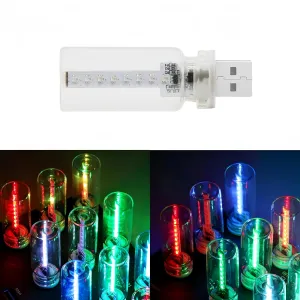USB Touch Control LED Atmosphere Lamp - 7 Color Modes, Dimmable 16 LED Mood Light for Car, Bedroom, Camping, Party, Night Light, with Portable Design & Low Energy Consumption(Clear- Dynamic)