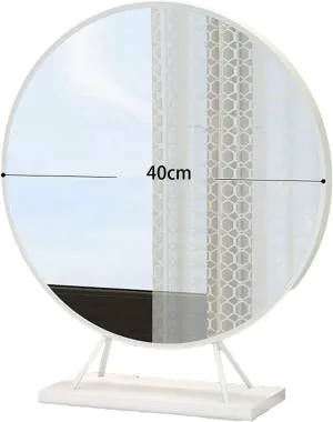 Vanity Mirror with Stand,Table Mirror,Round Mirror Makeup Mirror,Countertop High-Definition Tabletop Mirrors - for Desk, Bathroom