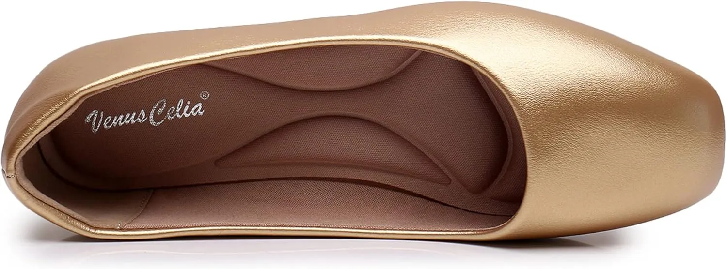 VenusCelia Women's Tile-Toe Flat Shoe